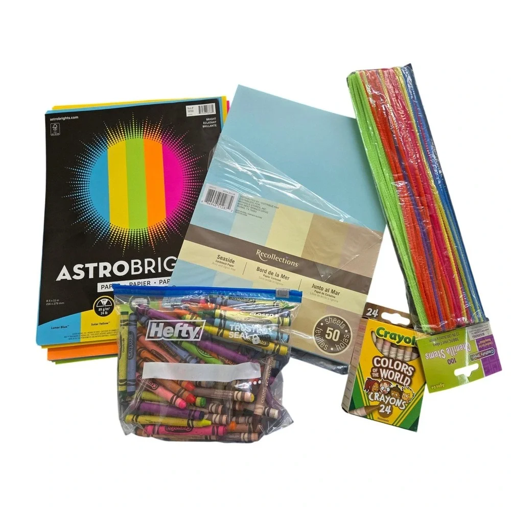 Homeschool Art Supply Bundle Crayola Paper Chenille Stems Crafts